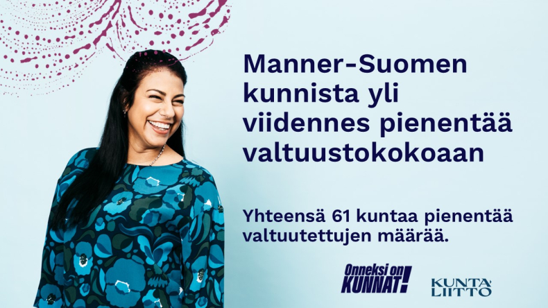 Manner-suomen kunnista yli viidennes pienentää valtuustokokoaan